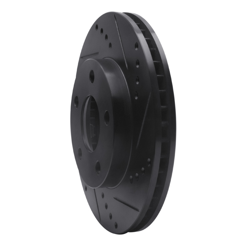 Chevrolet Classic Brake Rotor (1) - Front Right - R1 Concepts - Drilled & Slotted - Black - `97-`05